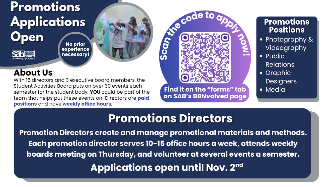 Promotions Applications Open