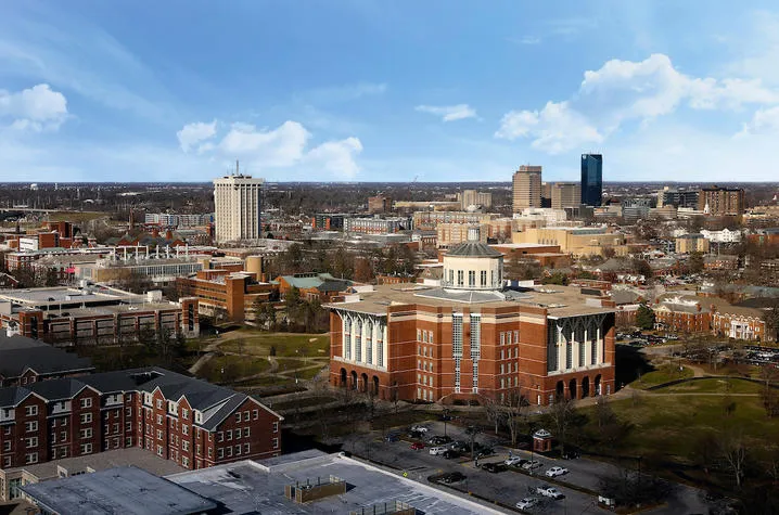 A bird's-eye view of UK's campus.