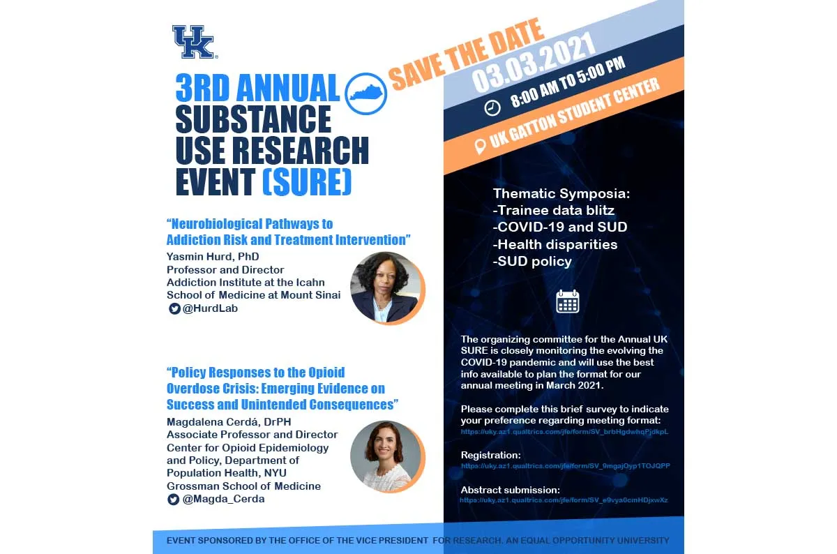 Save the date for the third annual Substance Use Research Event on March 3, 2021.