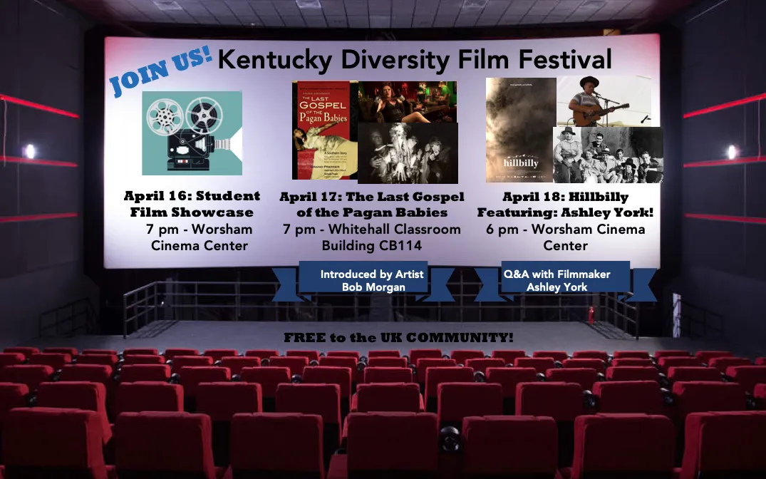 The Kentucky Diversity Film Festival, which celebrates UK filmmakers is a three-day event, April 16-18 on campus.