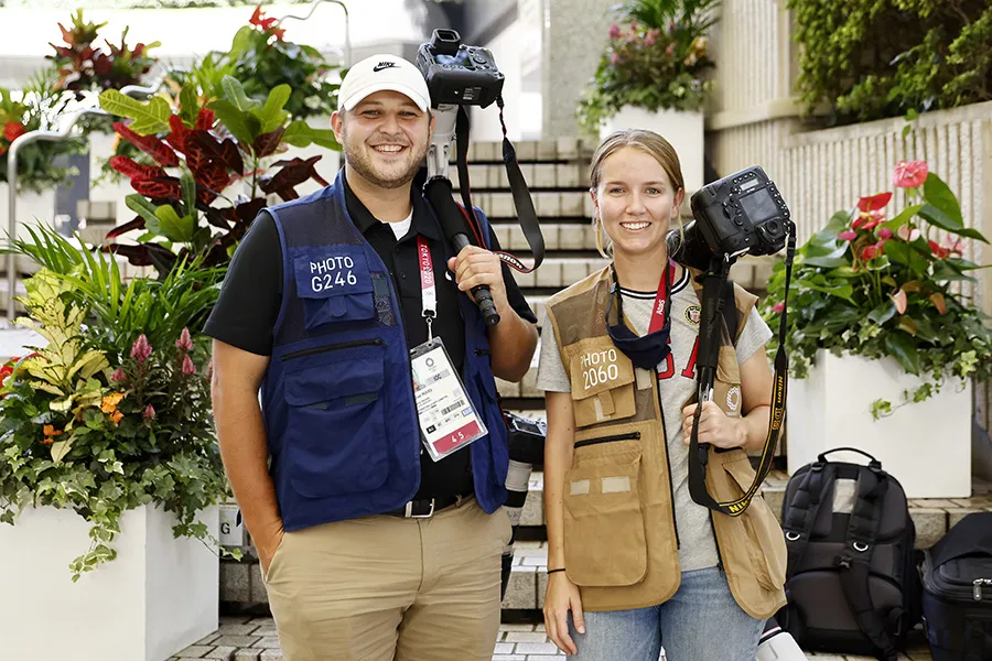 Kentucky Kernel alumni Michael Reaves and Taylor Pence at the Tokyo Olympics