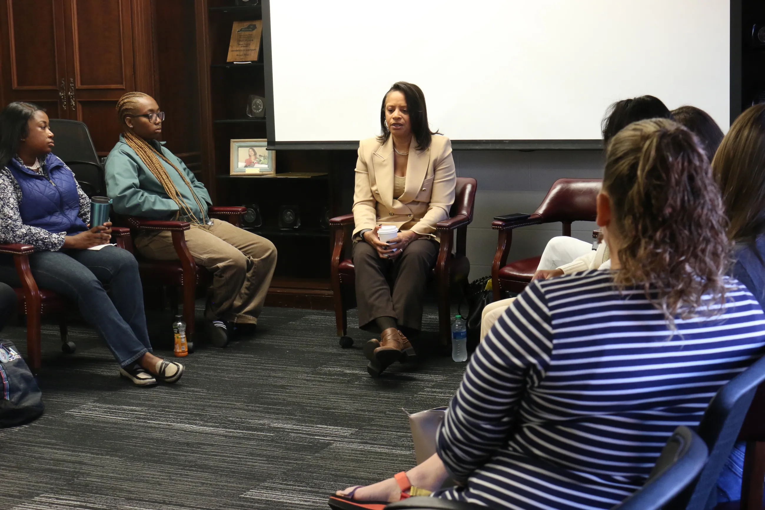 Celeste Warren speaks to CI students, faculty and staff on October 13, 2023.