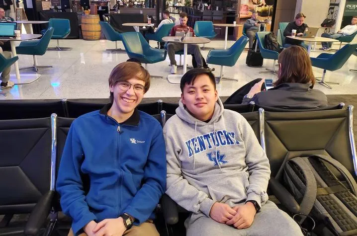 Kentucky Debate Team members David Griffith (left) and Jordan Di (right) received an automatic bid to the 2024 National Debate Tournament.