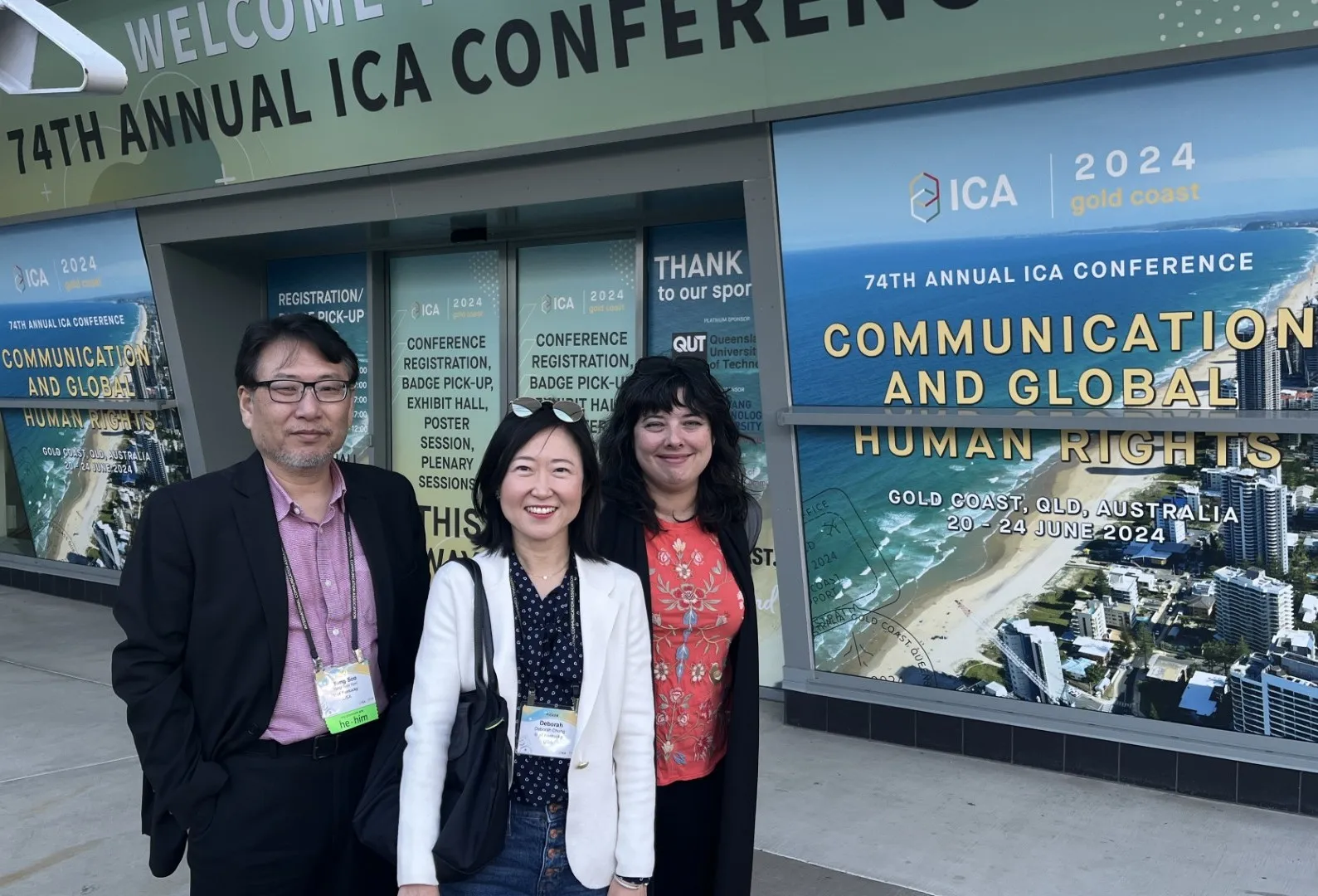 Professors Yung Soo Kim, Deborah Chung, and Kyra Hunting at ICA in Australia