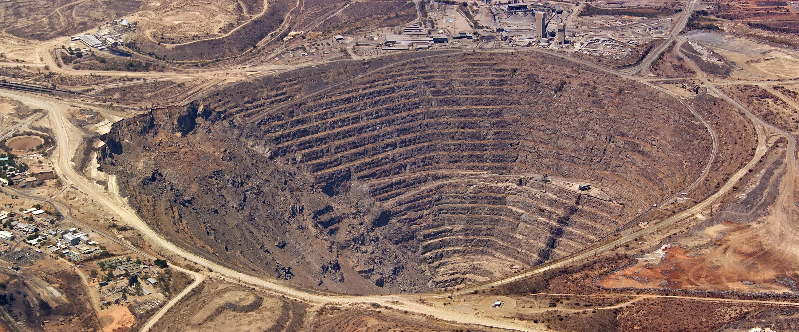 A view of Palabora, a South African copper mine, which was partially developed by Rio Tinto. Palabora's mine crater is roughly 1.24 miles across. Resolution's crater is expected to be 2 miles across. (Adobe Stock photo)