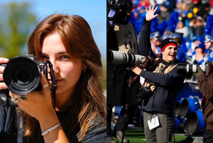 Senior journalism students Abbey Cutrer, left, and Matthew Mueller. Photos provided.