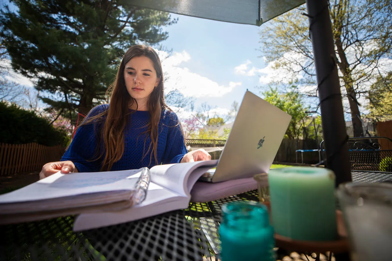 Girl studying