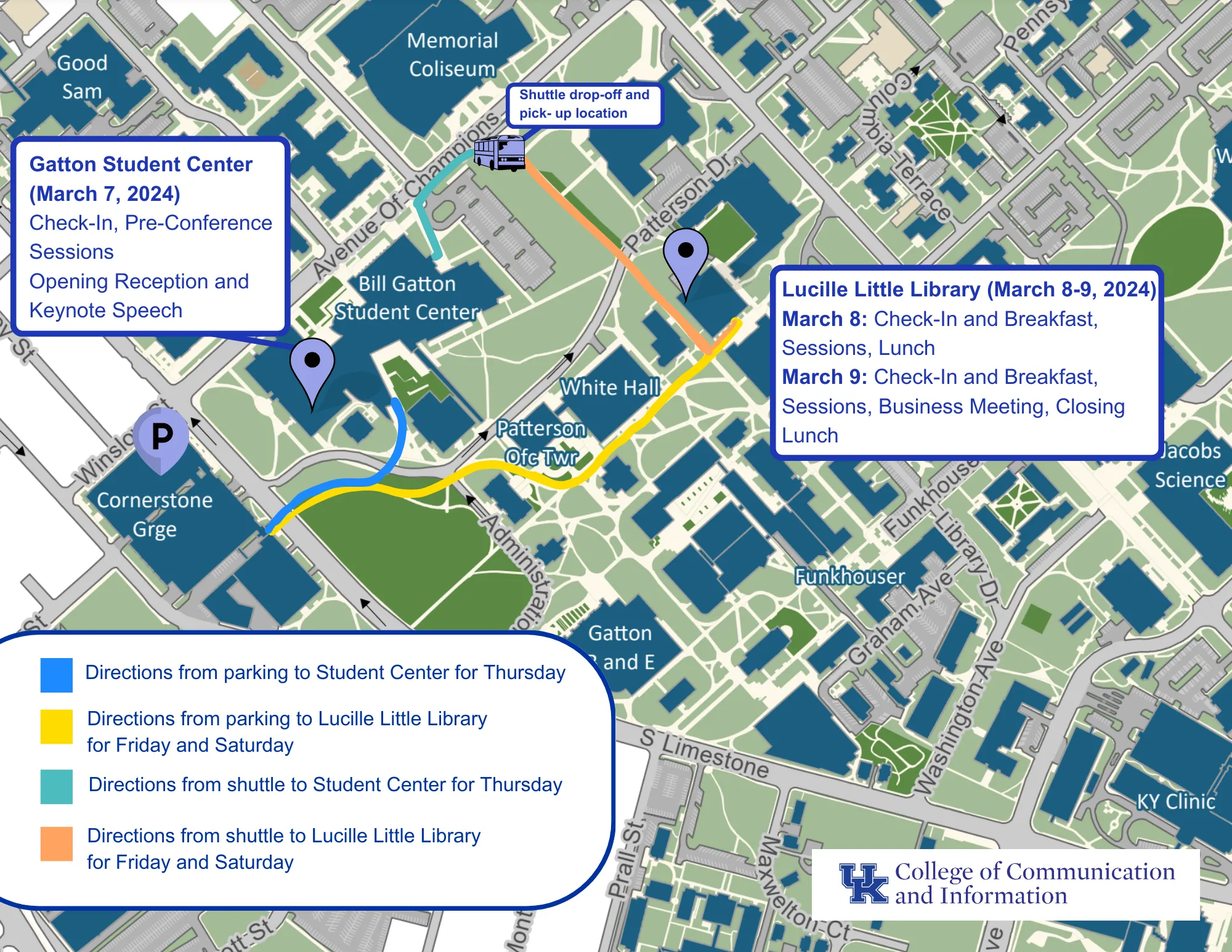 Campus walking directions