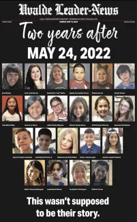 Front page of Uvalde Leader-News special memorial section for Robb Elementary shooting.