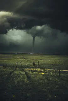 Tornadoes can rip across farmland and homes in rural places. (Photo by N. Noonan Unsplash) 