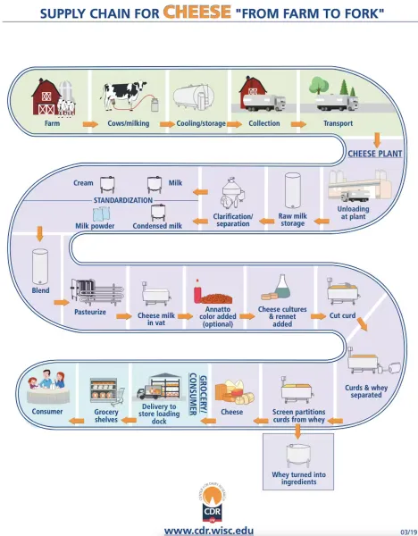 Dairy cheese all starts will milk and is transformed from there.