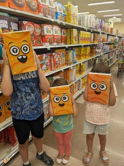 Even cereal boxes look alarmed at their prices. (Photo by G. Fryer, TRB)