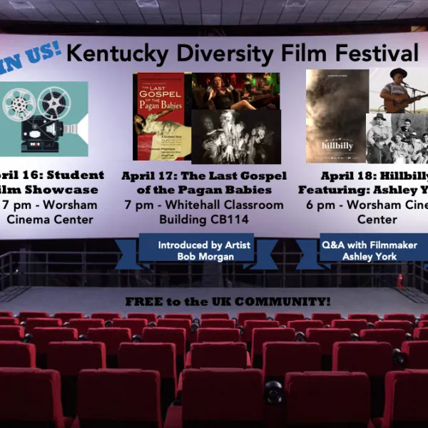 The Kentucky Diversity Film Festival, which celebrates UK filmmakers is a three-day event, April 16-18 on campus.