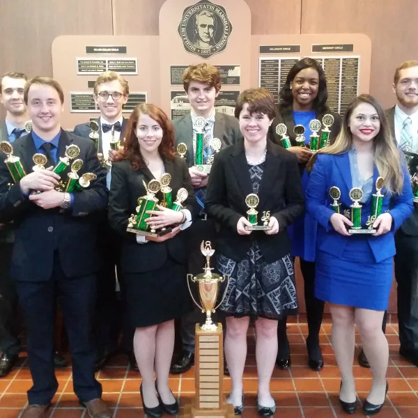 UK Forensics Team at the Marshall University Chief Justice Invitational speech and debate tournament.