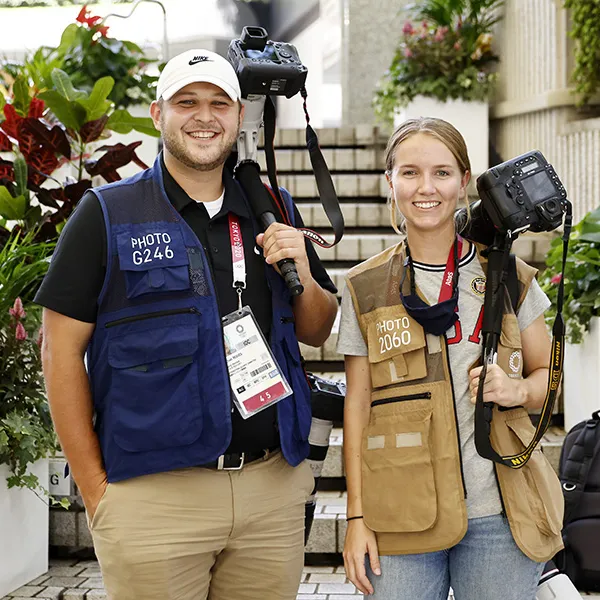 Kentucky Kernel alumni Michael Reaves and Taylor Pence at the Tokyo Olympics