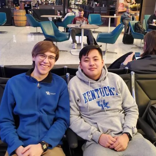 Kentucky Debate Team members David Griffith (left) and Jordan Di (right) received an automatic bid to the 2024 National Debate Tournament.